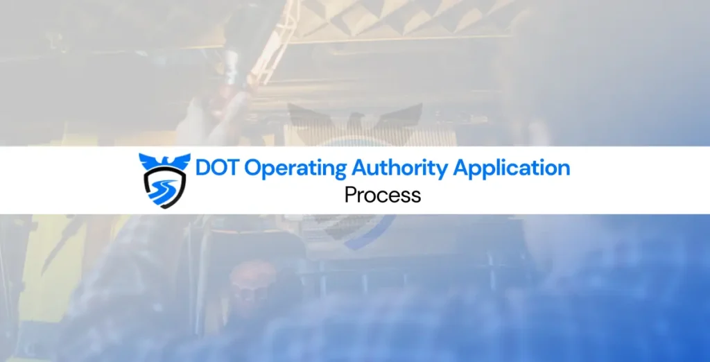 Truck driver completing DOT operating authority application paperwork for FMCSA registration